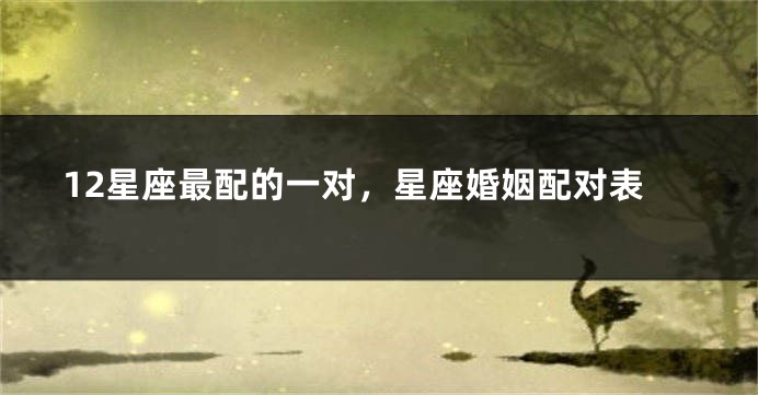 12星座最配的一对，星座婚姻配对表