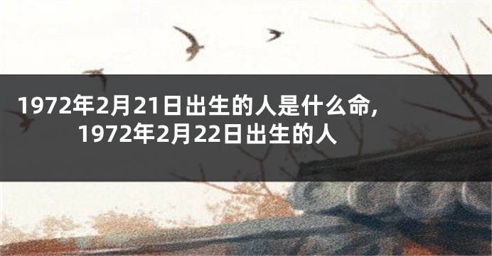 1972年2月21日出生的人是什么命,1972年2月22日出生的人