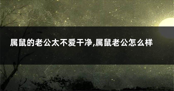 属鼠的老公太不爱干净,属鼠老公怎么样
