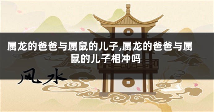 属龙的爸爸与属鼠的儿子,属龙的爸爸与属鼠的儿子相冲吗