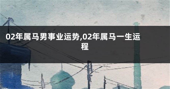02年属马男事业运势,02年属马一生运程