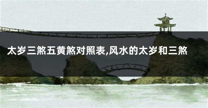太岁三煞五黄煞对照表,风水的太岁和三煞