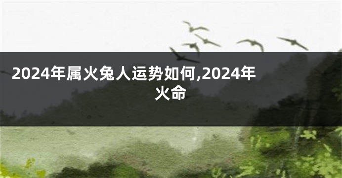 2024年属火兔人运势如何,2024年火命