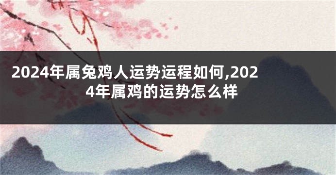 2024年属兔鸡人运势运程如何,2024年属鸡的运势怎么样