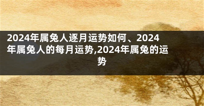 2024年属兔人逐月运势如何、2024年属兔人的每月运势,2024年属兔的运势
