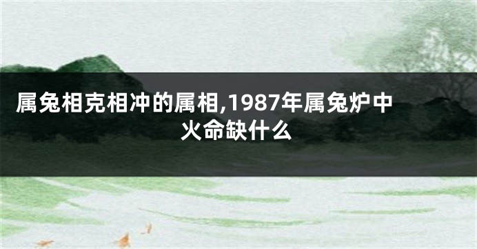 属兔相克相冲的属相,1987年属兔炉中火命缺什么