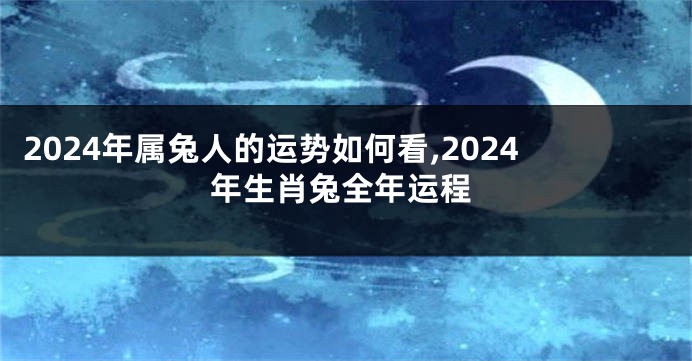 2024年属兔人的运势如何看,2024年生肖兔全年运程