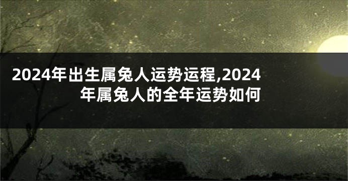 2024年出生属兔人运势运程,2024年属兔人的全年运势如何