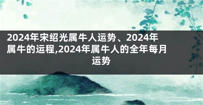 2024年宋绍光属牛人运势、2024年属牛的运程,2024年属牛人的全年每月运势