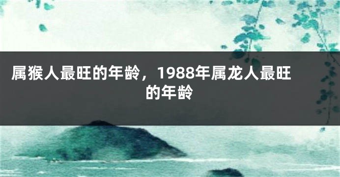 属猴人最旺的年龄，1988年属龙人最旺的年龄