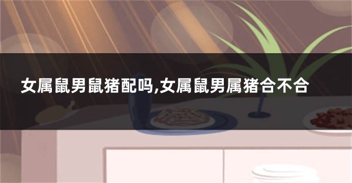 女属鼠男鼠猪配吗,女属鼠男属猪合不合