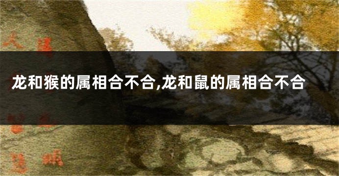 龙和猴的属相合不合,龙和鼠的属相合不合