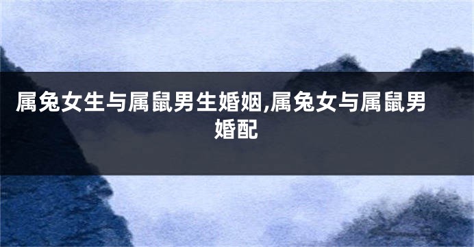 属兔女生与属鼠男生婚姻,属兔女与属鼠男婚配