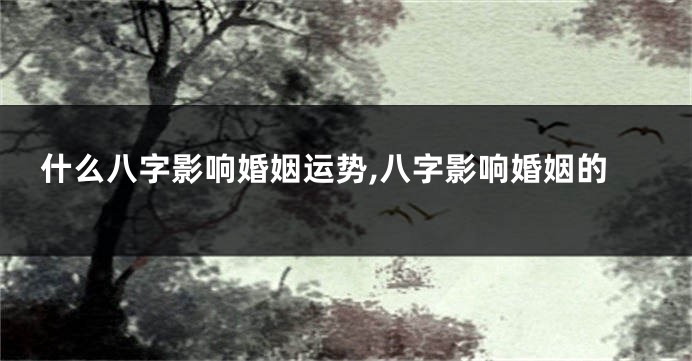 什么八字影响婚姻运势,八字影响婚姻的