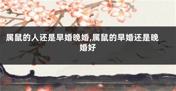 属鼠的人还是早婚晚婚,属鼠的早婚还是晚婚好
