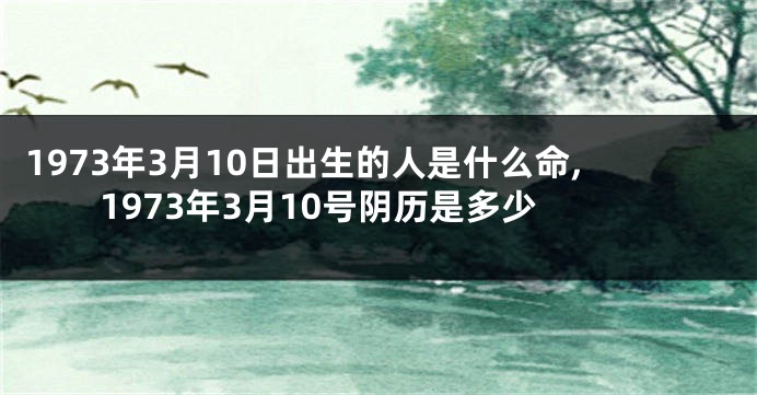 1973年3月10日出生的人是什么命,1973年3月10号阴历是多少
