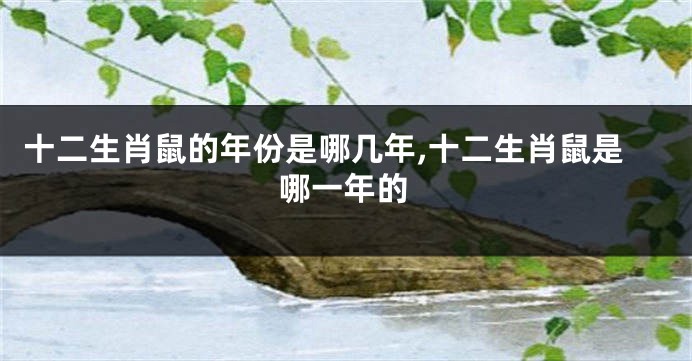 十二生肖鼠的年份是哪几年,十二生肖鼠是哪一年的