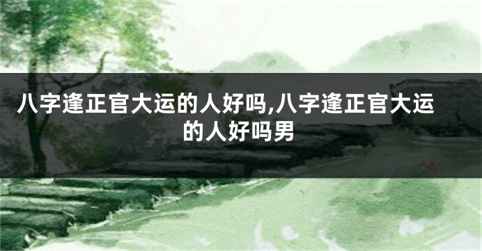 八字逢正官大运的人好吗,八字逢正官大运的人好吗男