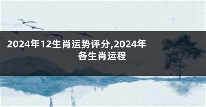 2024年12生肖运势评分,2024年各生肖运程