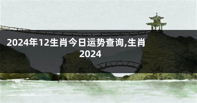 2024年12生肖今日运势查询,生肖 2024