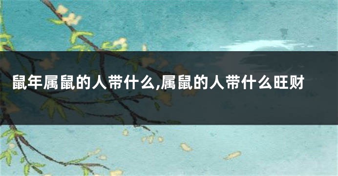 鼠年属鼠的人带什么,属鼠的人带什么旺财