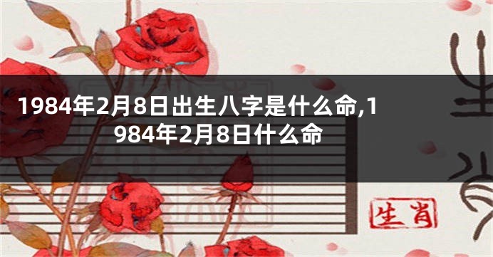 1984年2月8日出生八字是什么命,1984年2月8日什么命