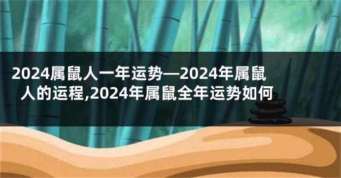 2024属鼠人一年运势—2024年属鼠人的运程,2024年属鼠全年运势如何