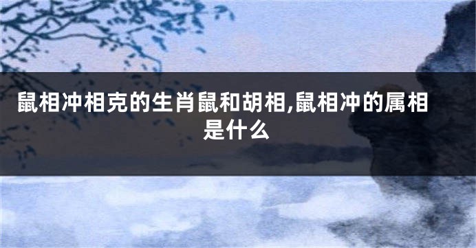 鼠相冲相克的生肖鼠和胡相,鼠相冲的属相是什么