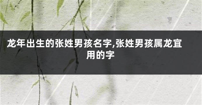 龙年出生的张姓男孩名字,张姓男孩属龙宜用的字