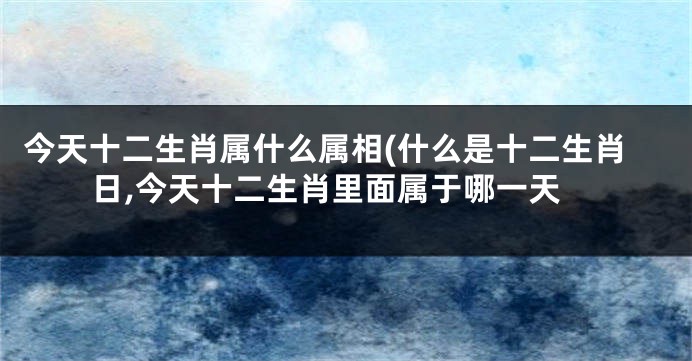 今天十二生肖属什么属相(什么是十二生肖日,今天十二生肖里面属于哪一天