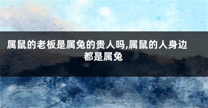 属鼠的老板是属兔的贵人吗,属鼠的人身边都是属兔