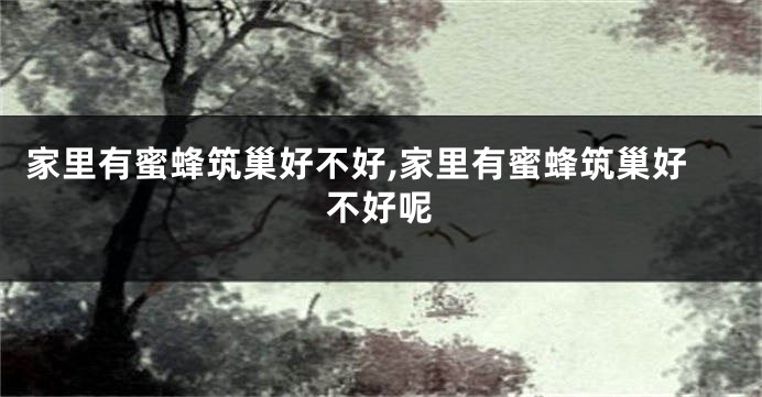家里有蜜蜂筑巢好不好,家里有蜜蜂筑巢好不好呢