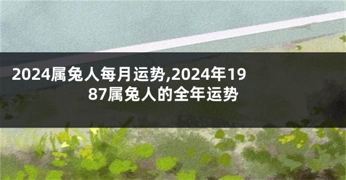 2024属兔人每月运势,2024年1987属兔人的全年运势