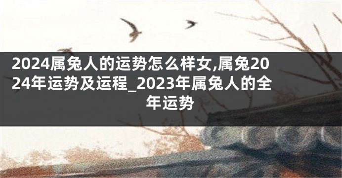 2024属兔人的运势怎么样女,属兔2024年运势及运程_2023年属兔人的全年运势