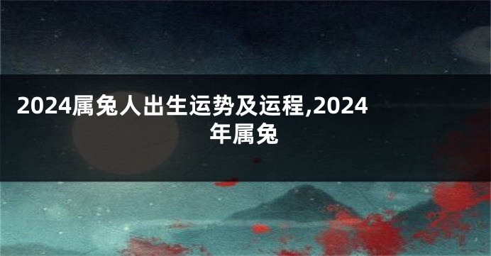2024属兔人出生运势及运程,2024年属兔
