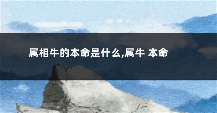 属相牛的本命是什么,属牛 本命