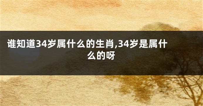 谁知道34岁属什么的生肖,34岁是属什么的呀