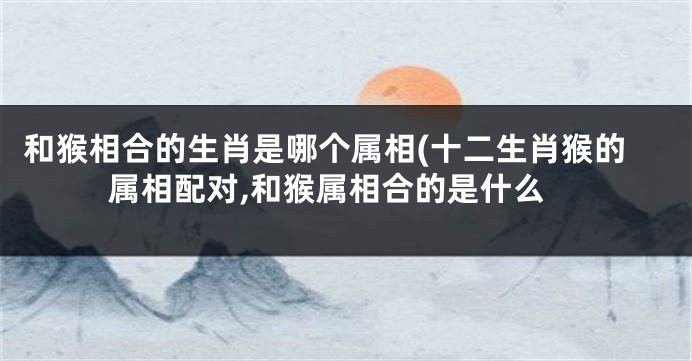和猴相合的生肖是哪个属相(十二生肖猴的属相配对,和猴属相合的是什么