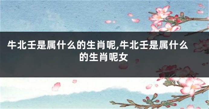 牛北壬是属什么的生肖呢,牛北壬是属什么的生肖呢女