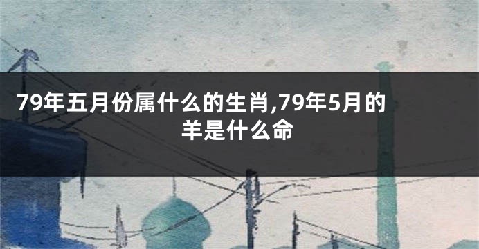 79年五月份属什么的生肖,79年5月的羊是什么命