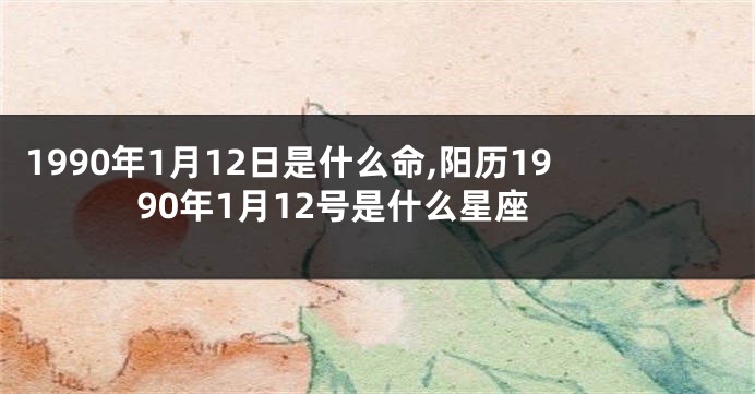1990年1月12日是什么命,阳历1990年1月12号是什么星座