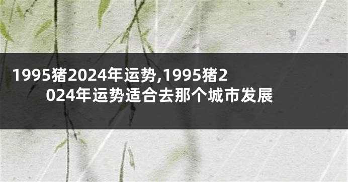 1995猪2024年运势,1995猪2024年运势适合去那个城市发展