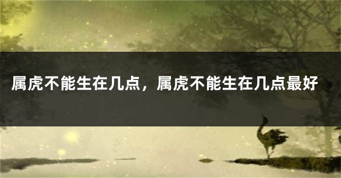 属虎不能生在几点，属虎不能生在几点最好