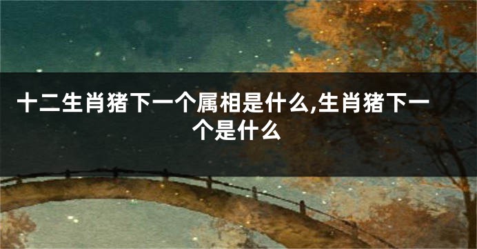 十二生肖猪下一个属相是什么,生肖猪下一个是什么