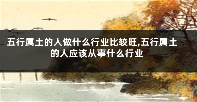 五行属土的人做什么行业比较旺,五行属土的人应该从事什么行业