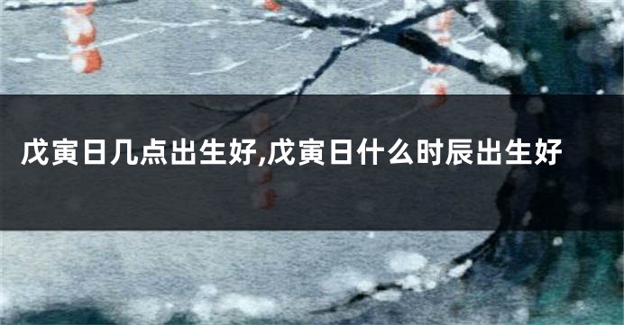 戊寅日几点出生好,戊寅日什么时辰出生好