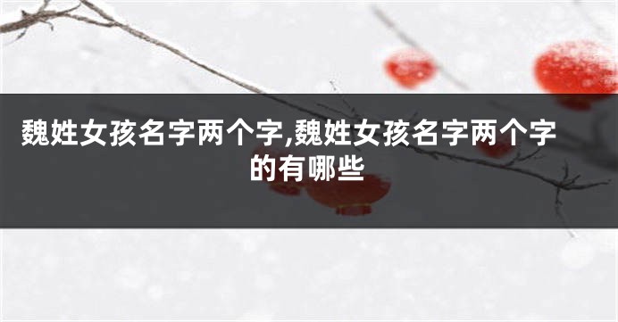魏姓女孩名字两个字,魏姓女孩名字两个字的有哪些