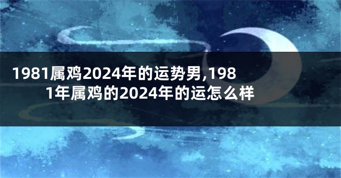1981属鸡2024年的运势男,1981年属鸡的2024年的运怎么样