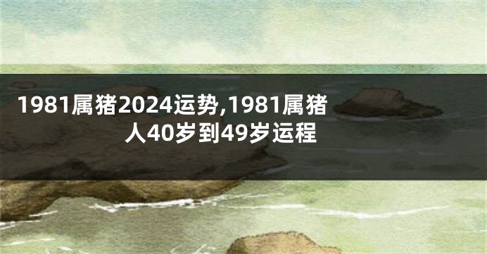1981属猪2024运势,1981属猪人40岁到49岁运程