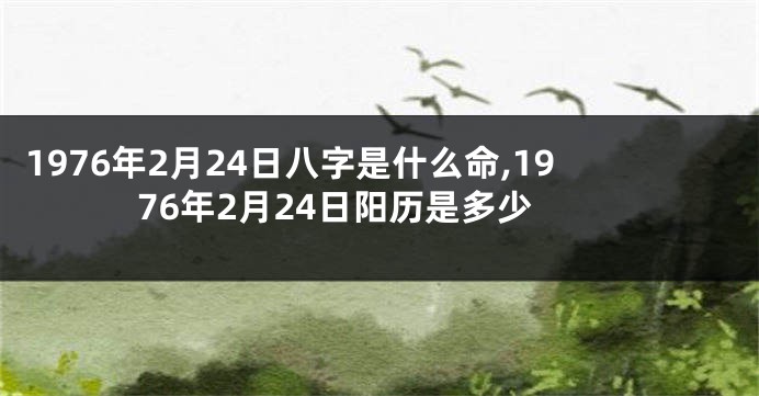1976年2月24日八字是什么命,1976年2月24日阳历是多少